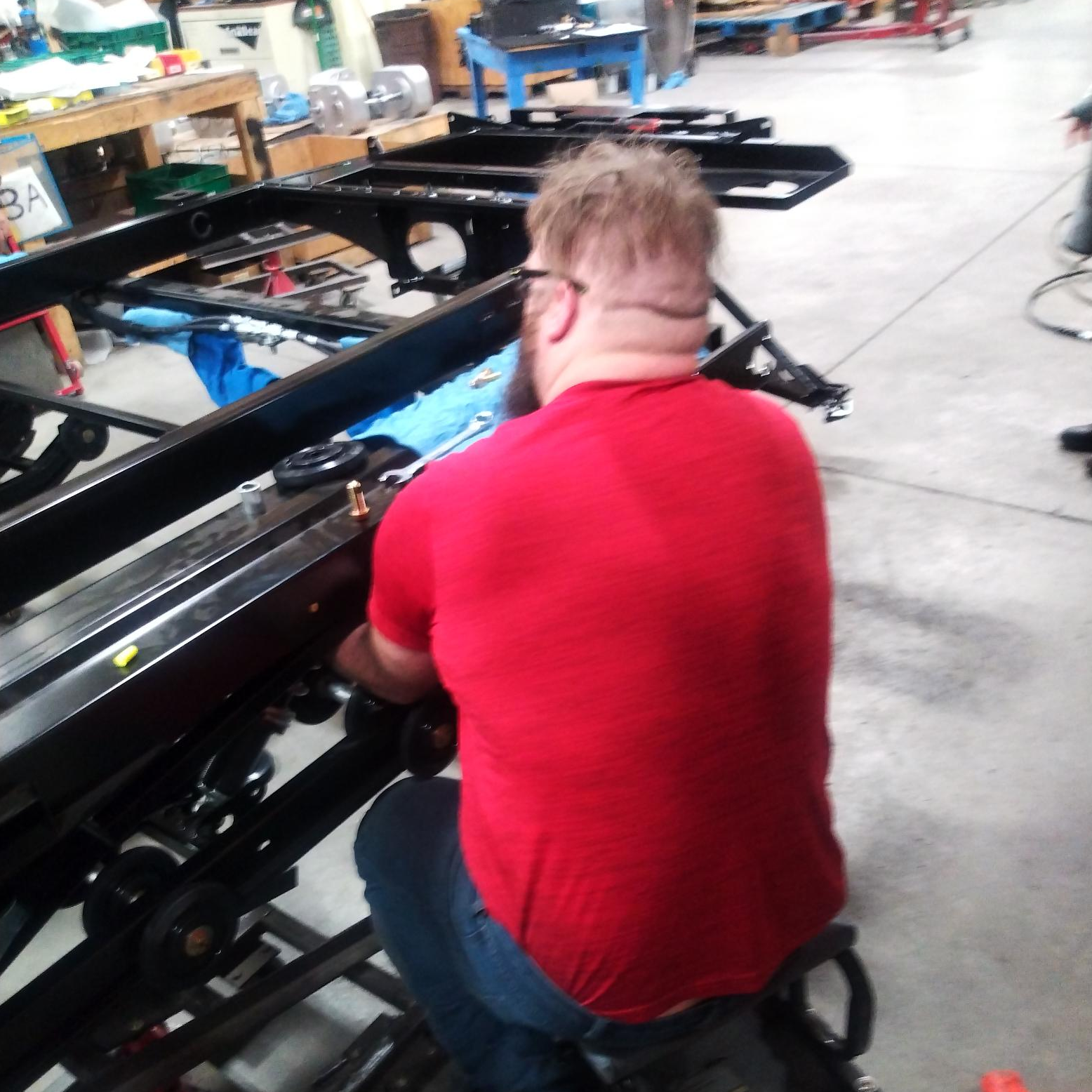 Fabrication work on the SnoBear build floor